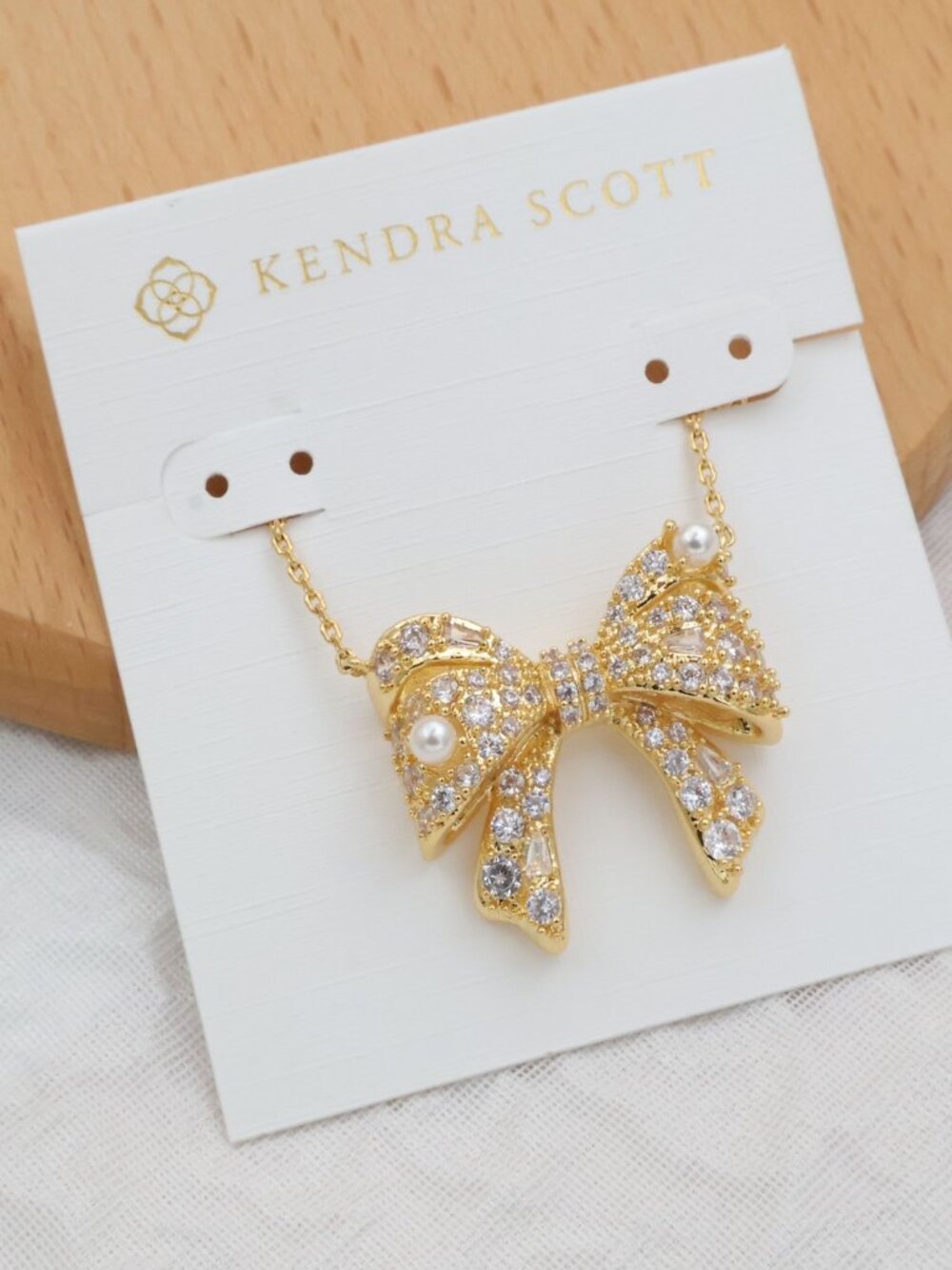 Kendra Scott Krista Gold Bow Pendant Necklace